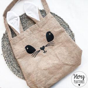 Osterhasen Tasche weiss