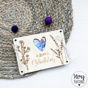 Holzkarte "Zum Geburtstag"