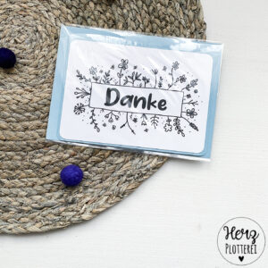 Karte "Danke" blau