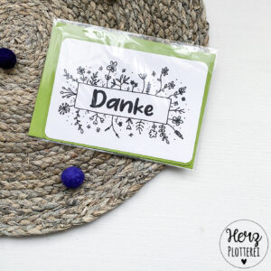 Karte "Danke" grün