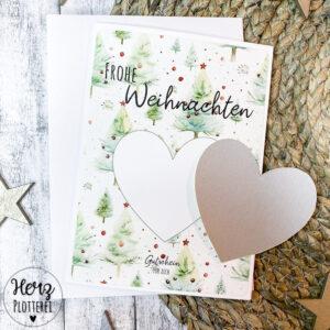 Rubbelkarte Gutschein Weihnachten silber