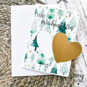 Rubbelkarte Gutschein Weihnachten gold