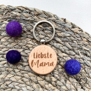 Schlüsselanhänger Holz "Liebste Mama"