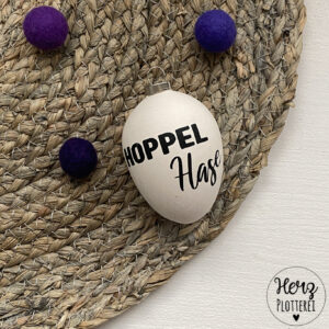 Osterei Terrakotta mit Ostermotiv "Hoppel Hase"