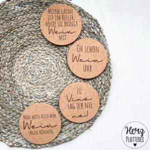 Untersetzer "Wein"-Sprüche Deutsch