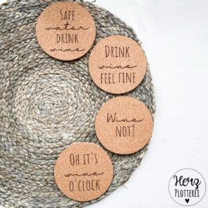 Untersetzer "Wein"-Sprüche Englisch