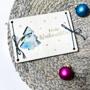 Holzkarte Weihnachten Tannenbaum
